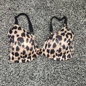Victoria's Secret Lined Semi Demi Leopard Cheetah Bra Women's Size 34C Multiway